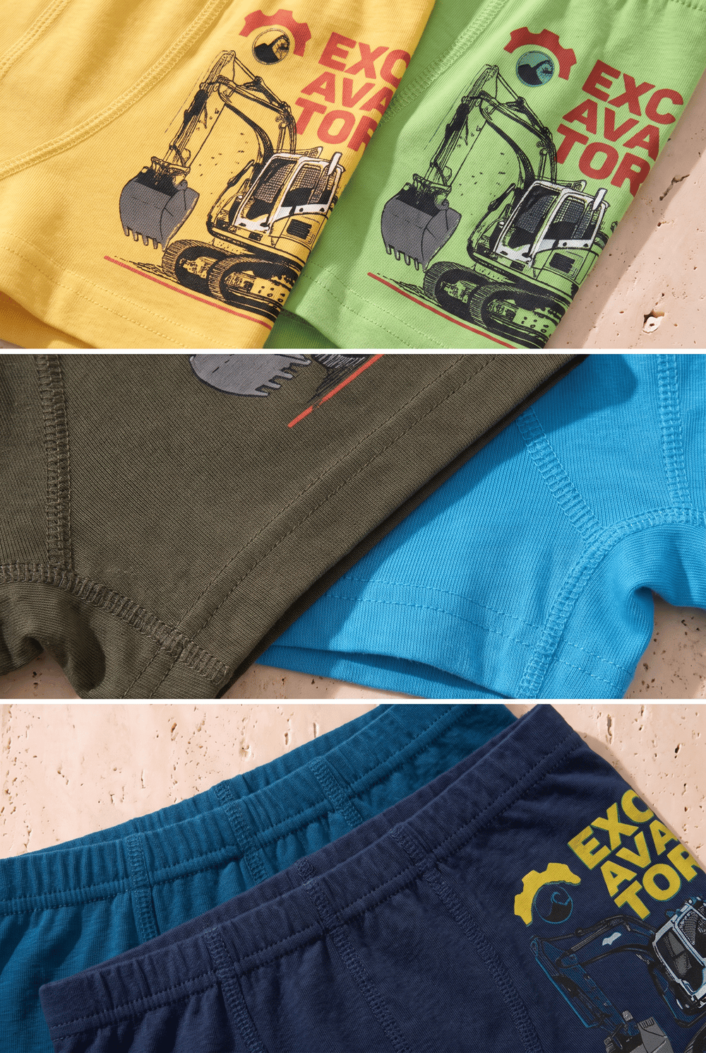 Erkek Çocuk 5li Paket Traktör Baskılı Boxer