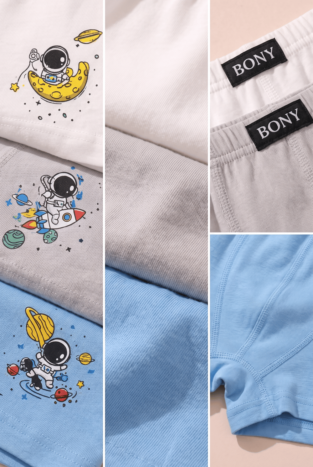 Erkek Çocuk 5li Uzay Desenli Boxer