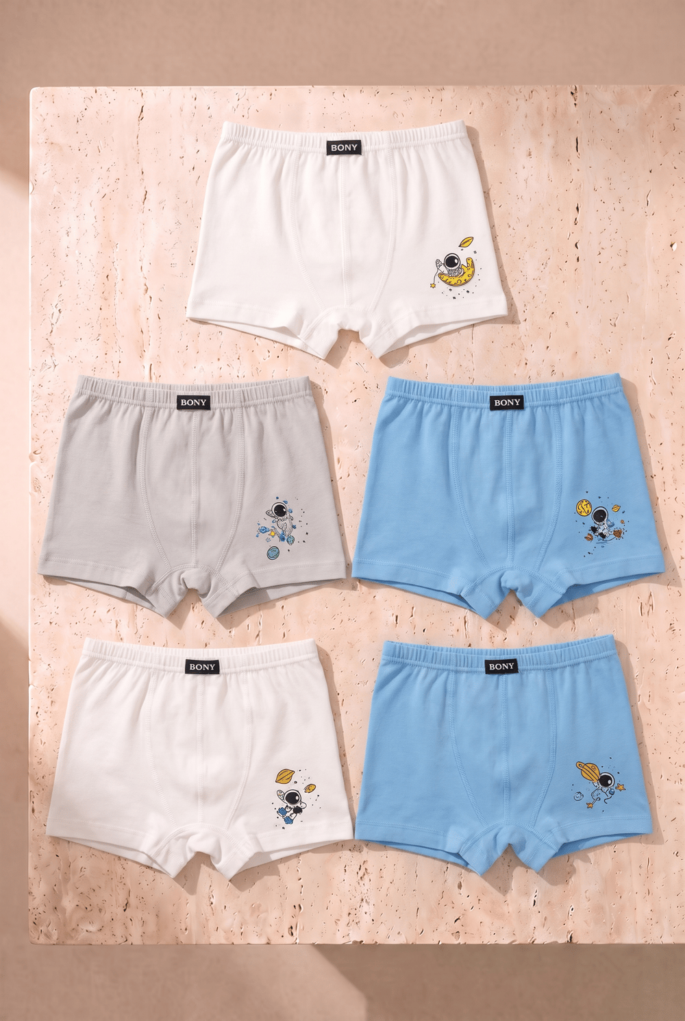 Erkek Çocuk 5li Uzay Desenli Boxer