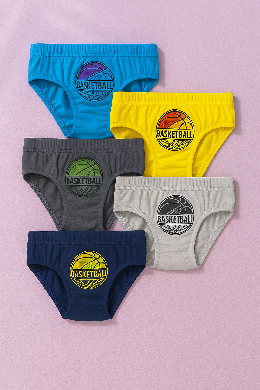 Erkek Çocuk Basketbol 5li Slip Külot