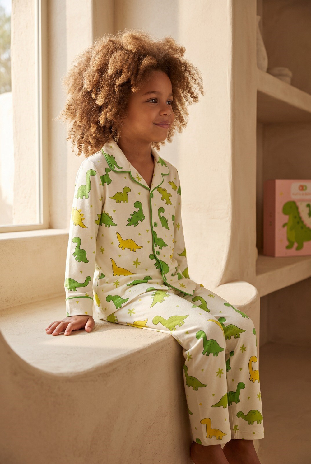Erkek Çocuk Dinozor Desenli Kutulu Pijama Takımı