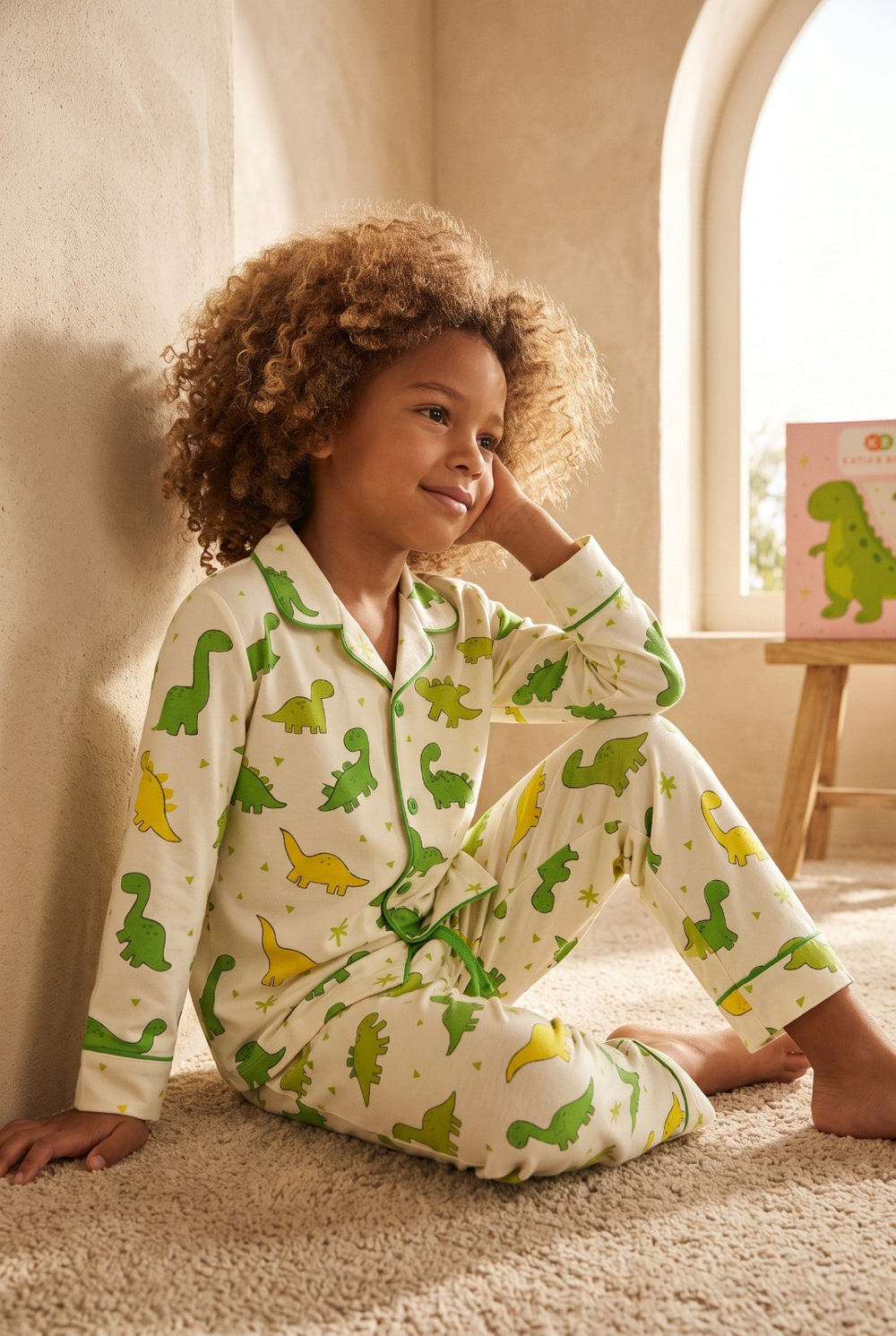 Erkek Çocuk Dinozor Desenli Kutulu Pijama Takımı