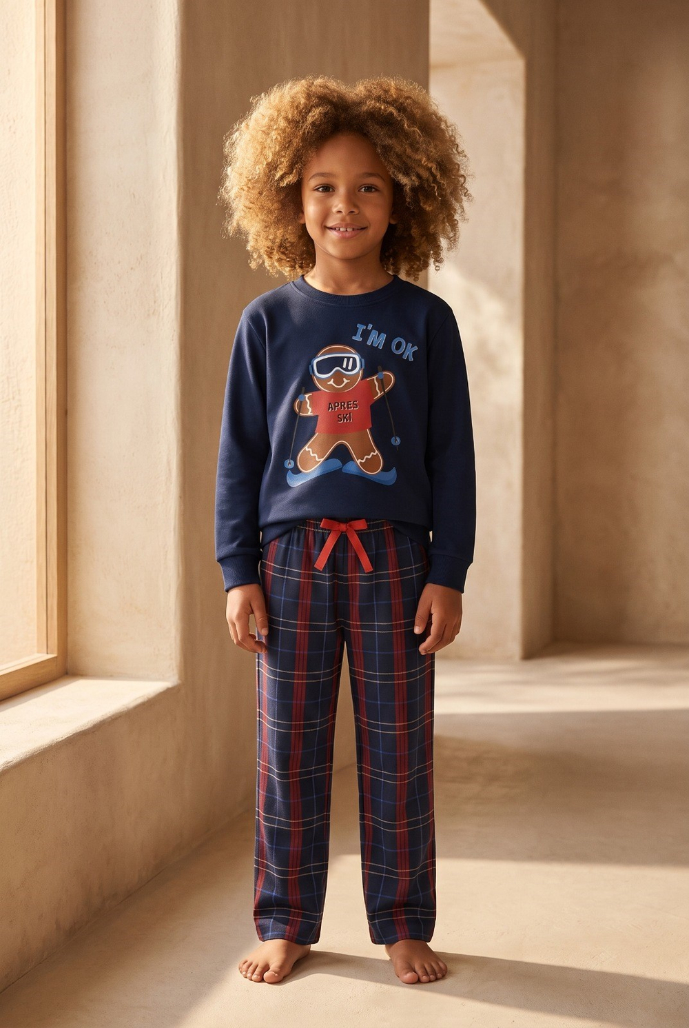 Erkek Çocuk Snowboard Sweatshirt Pijama Üstü Lacivert 
