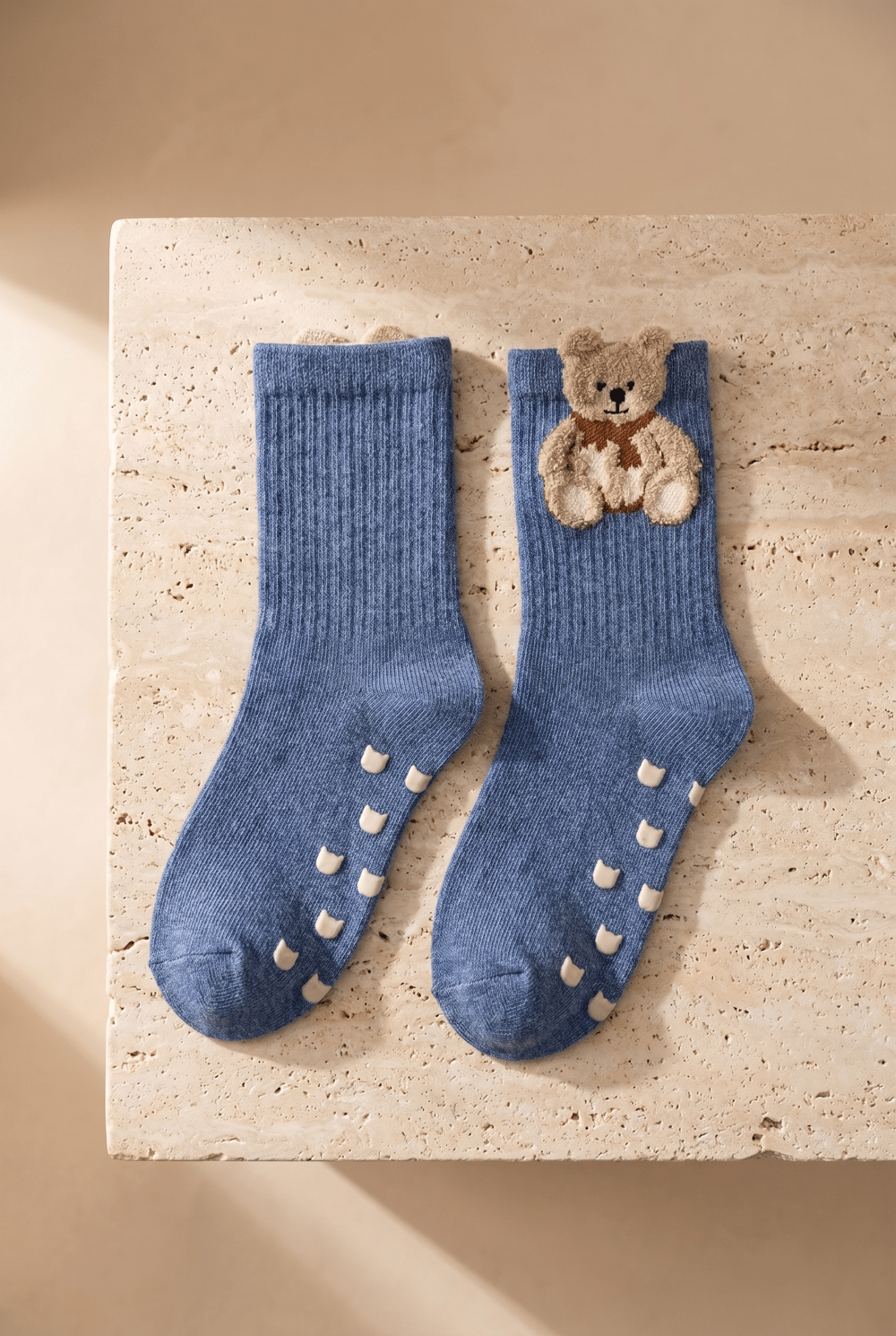 4Pck Teddy Pattern Boy Socket Socks Patterned