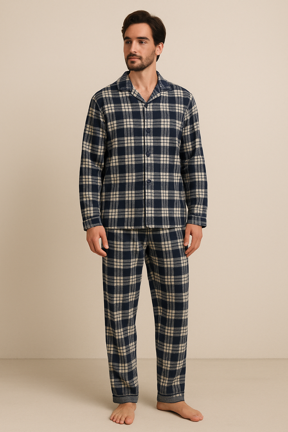Erkek Ekose Desenli Pijama Takımı