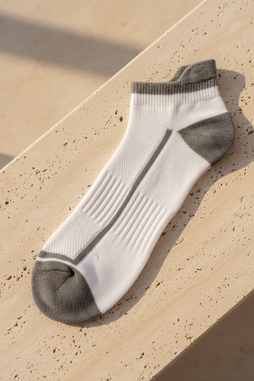 Mens Gray Striped Step Socks