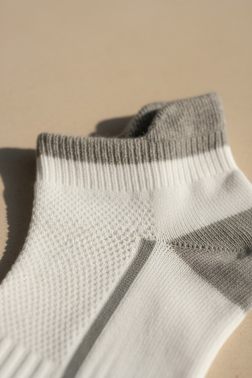 Mens Gray Striped Step Socks