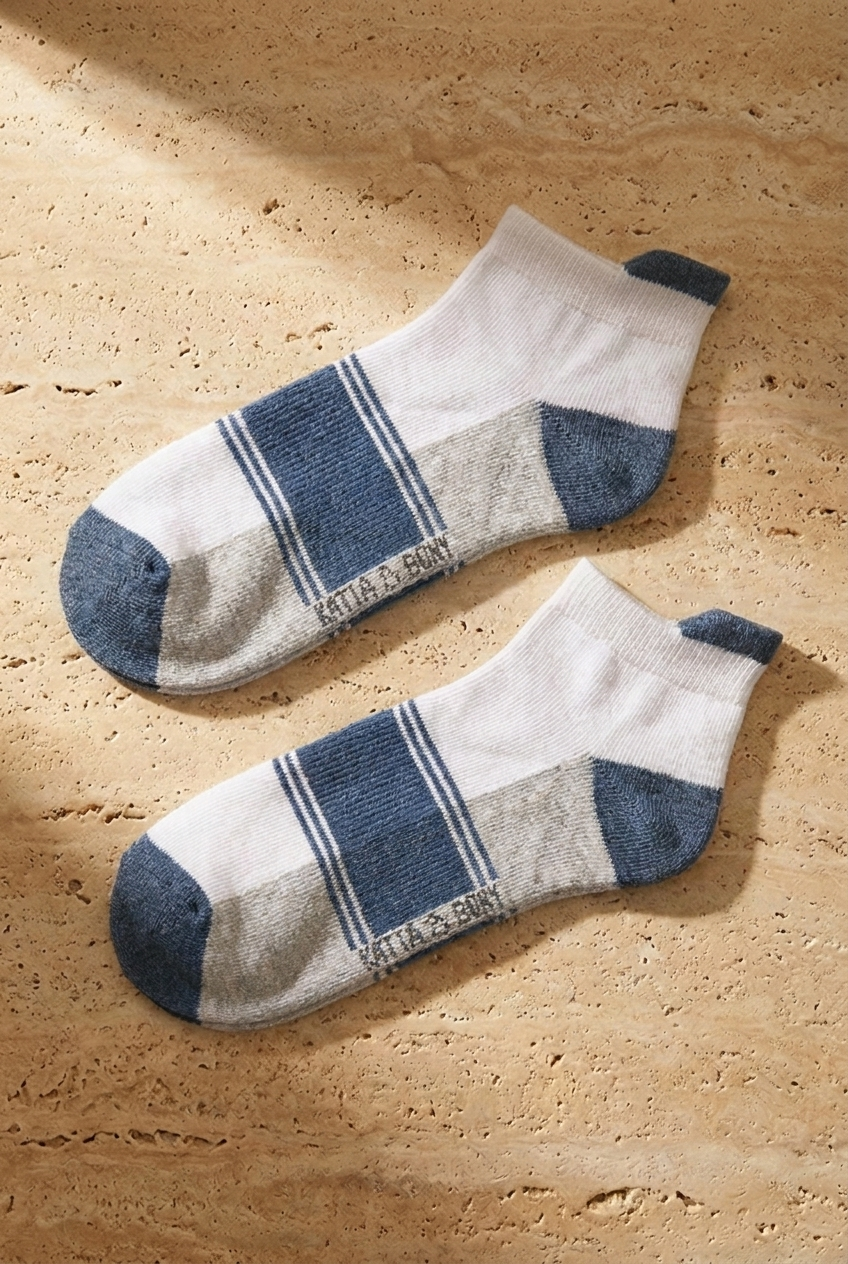 Mens Thick Striped Patterned 3-Piece Booties Socks
