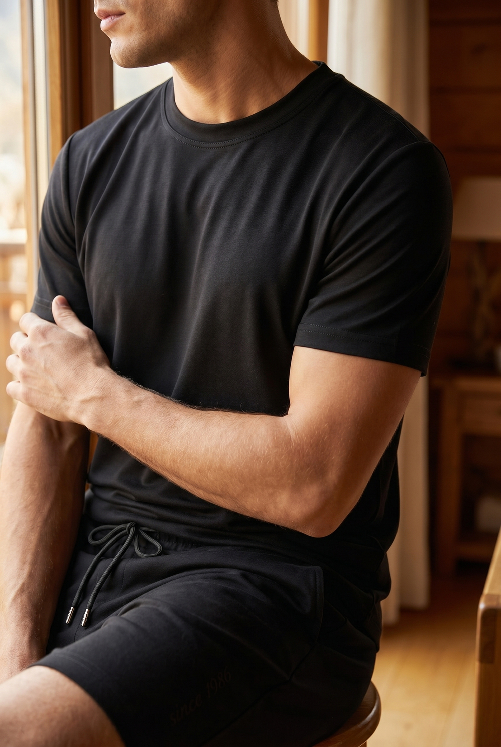12610E4001 MODAL ERKEK T-SHIRT SİYAH