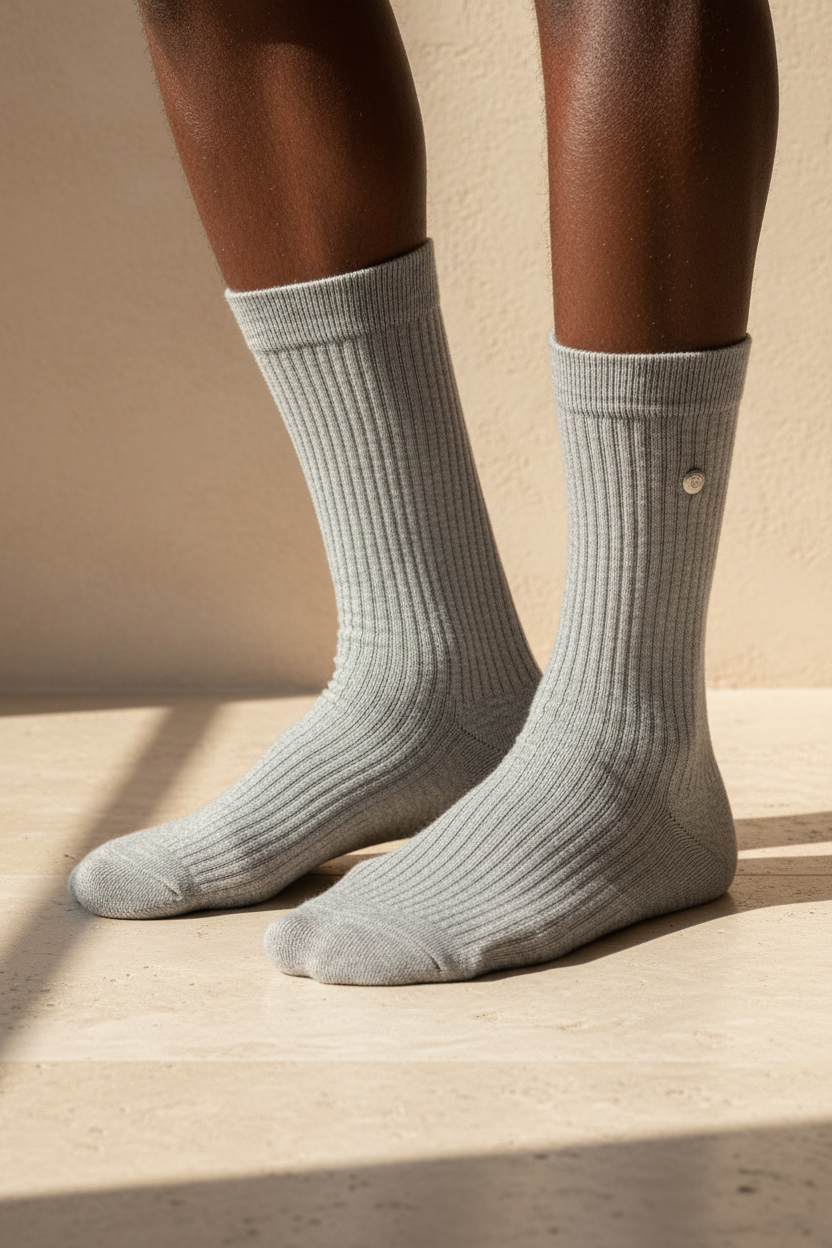 Mens Studded Derby Socks Gray