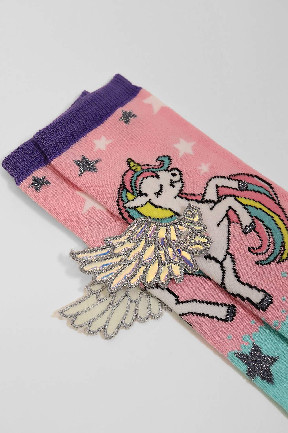 Flying Unicorn Kız Çocuk Dizaltı Çorap Desenli