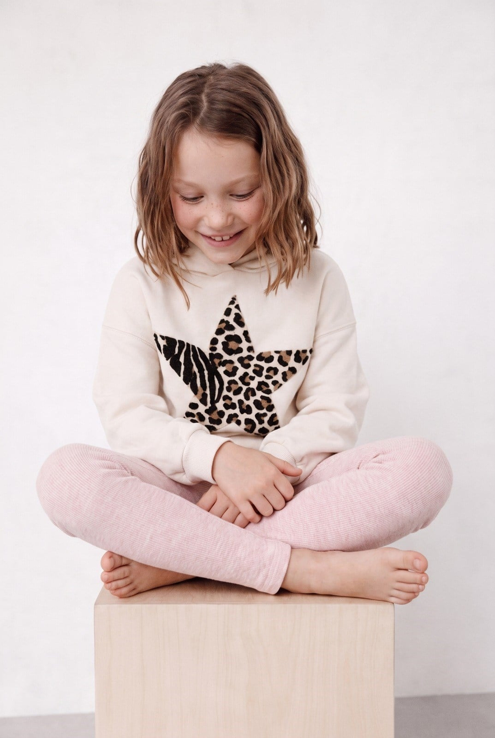 İçi Havlu Kids Leggings Pembe Melanj