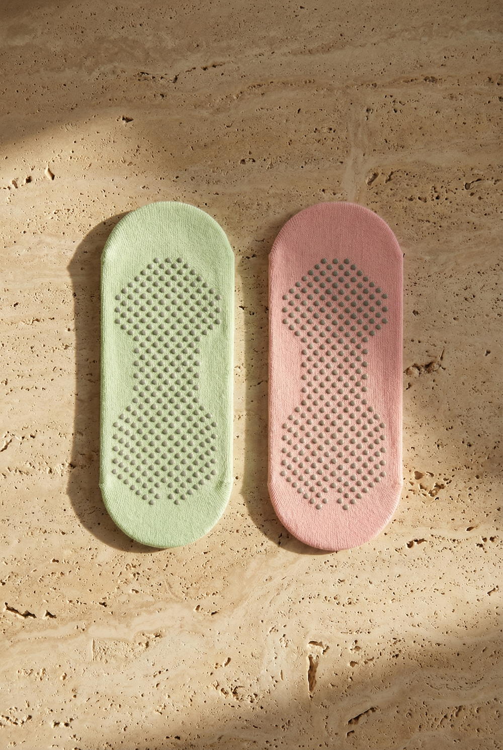 Women’s 2-Piece Asta Yoga / Pilates Step Socks Light Green / Pink