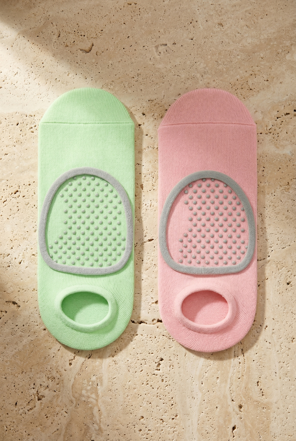 Women’s 2-Piece Asta Yoga / Pilates Step Socks Light Green / Pink