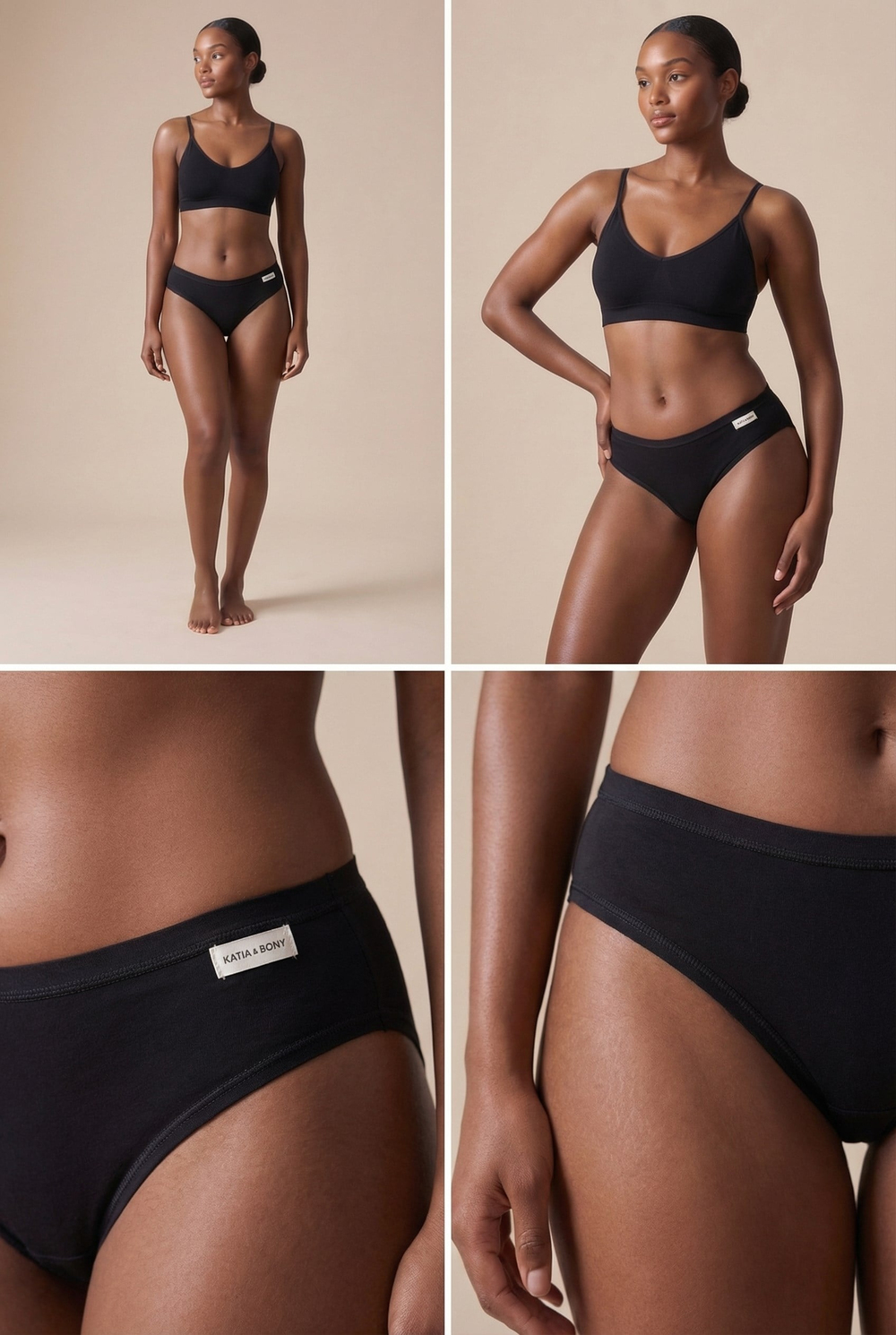 Kadın 3lü Basic Slip Külot Siyah