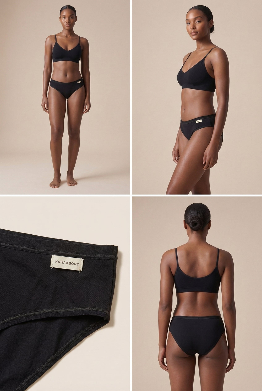 Kadın 3lü Basic Slip Külot Siyah