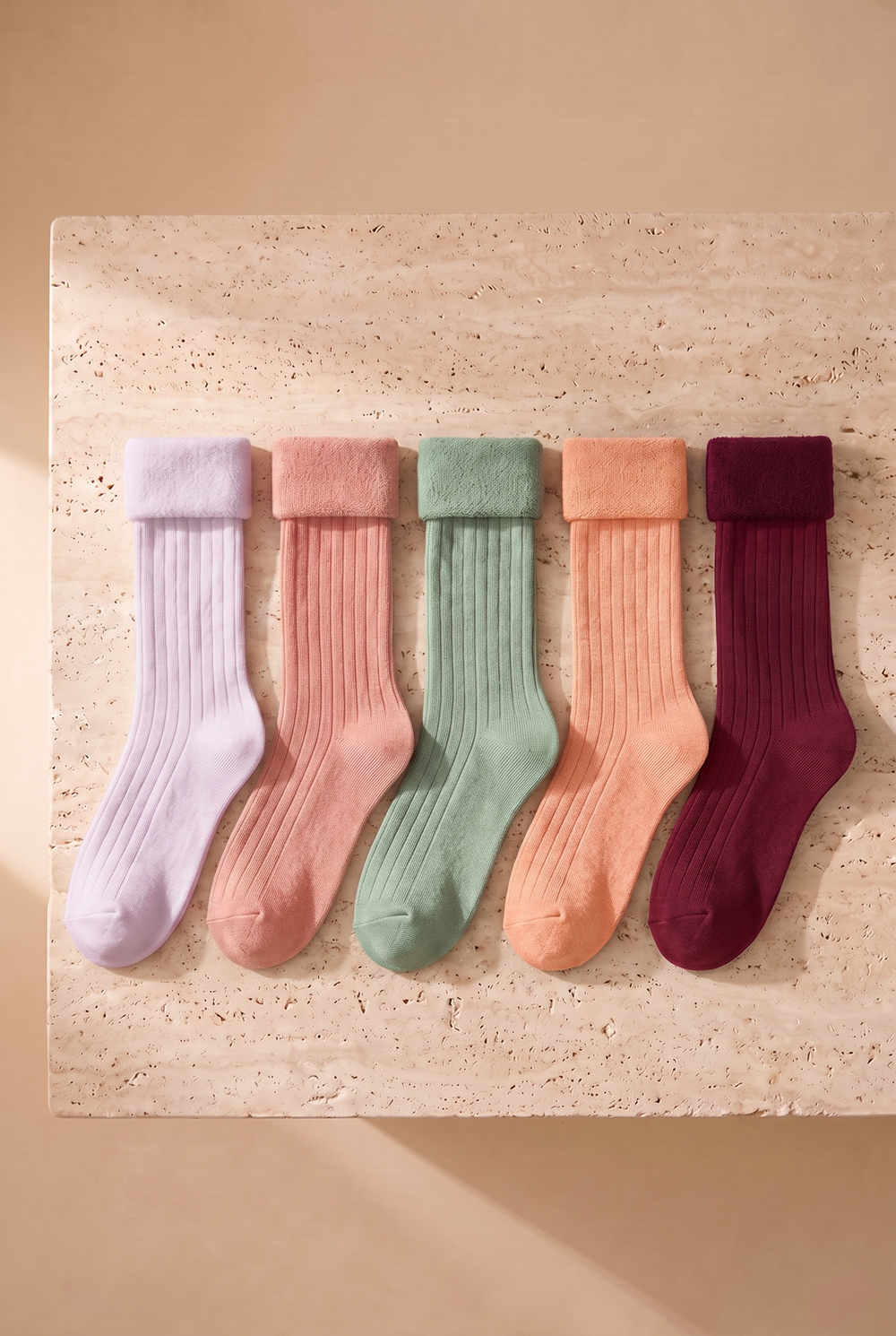 Womens 5-Piece Derby Towel Socks
