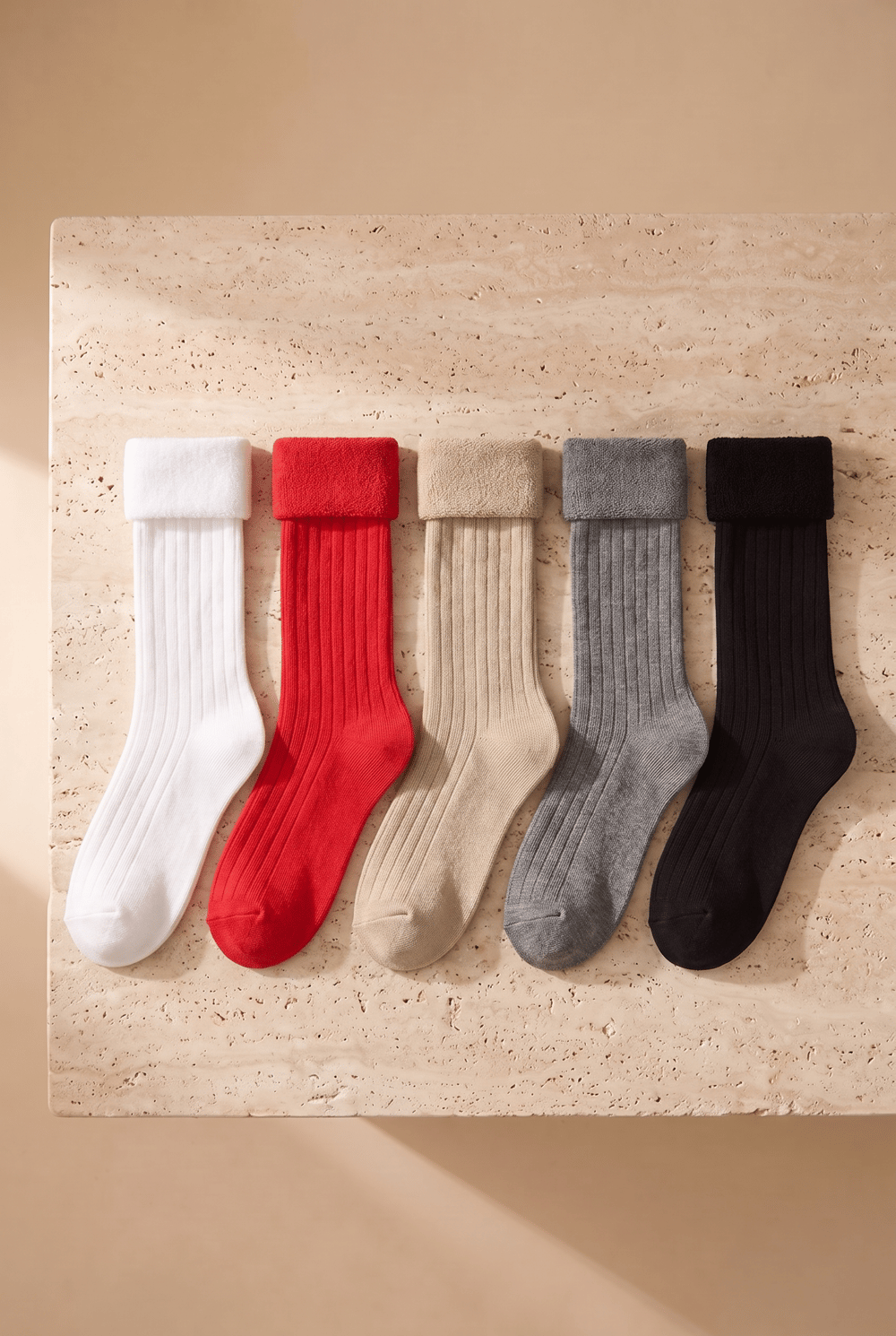 Womens 5-Piece Derby Towel Socks