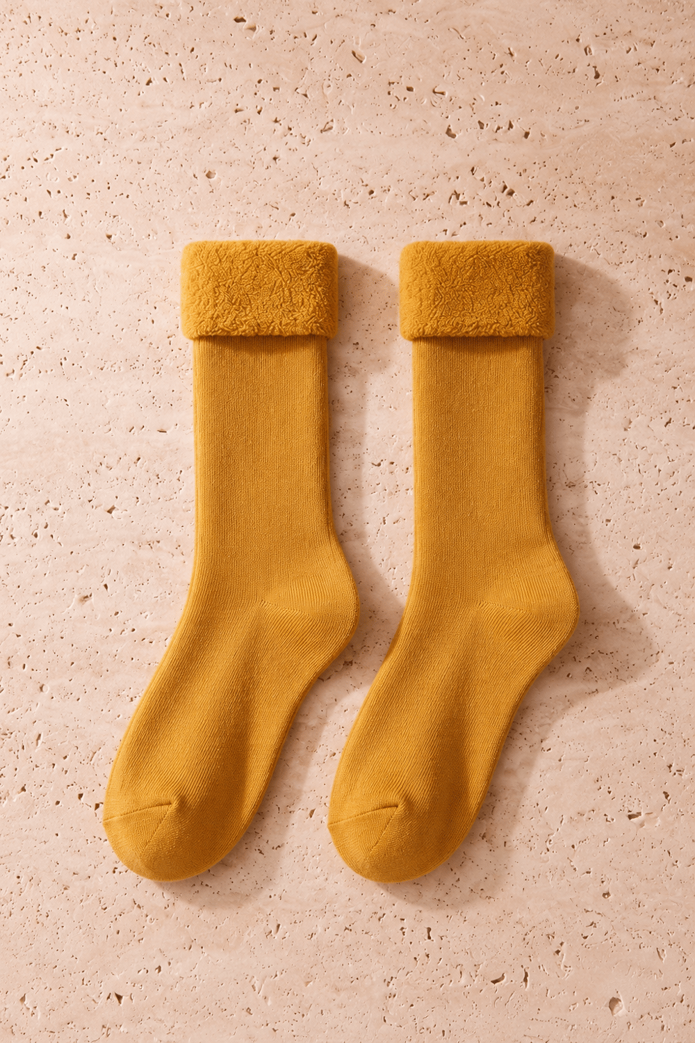Womens 5-Piece Towel Socks Mustard Mix