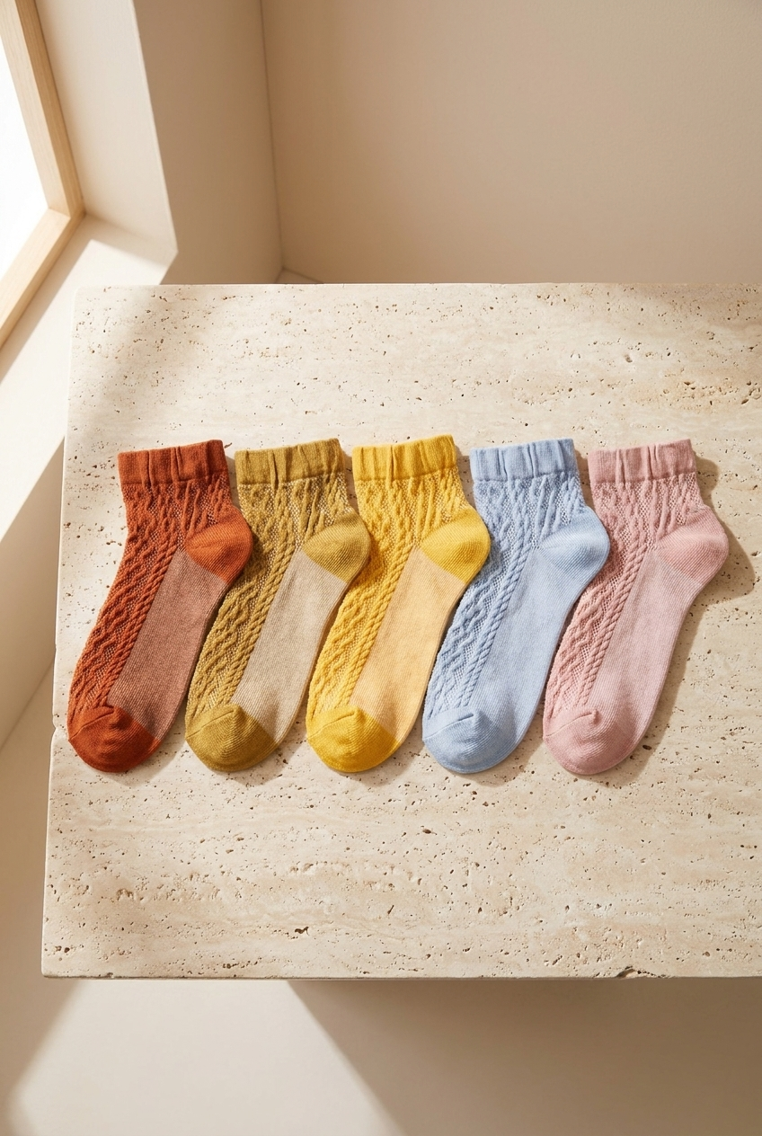 Womens 5 Pack Booties Socks Multi Color