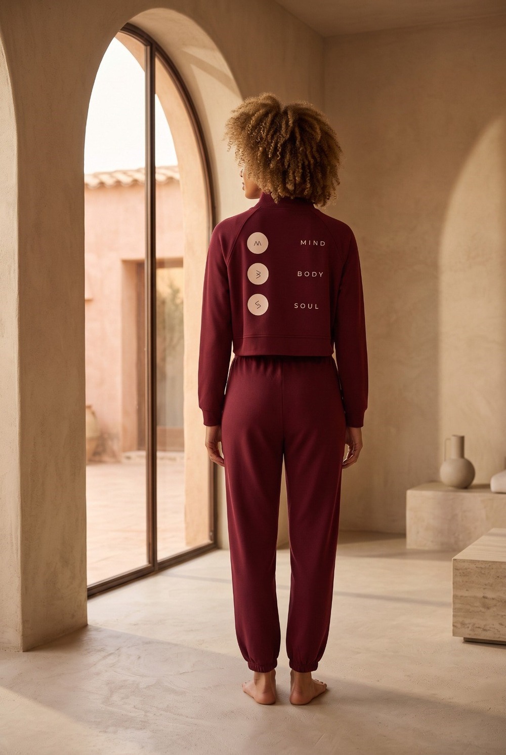 Kadın Basic Fluffy Modal Crop Top Bordo