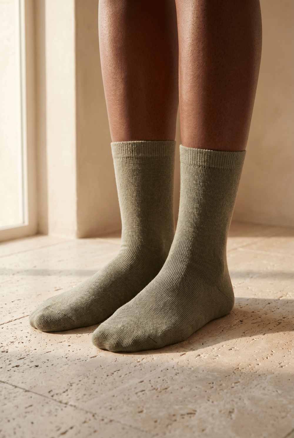 Womens Family Basic Socks Khaki