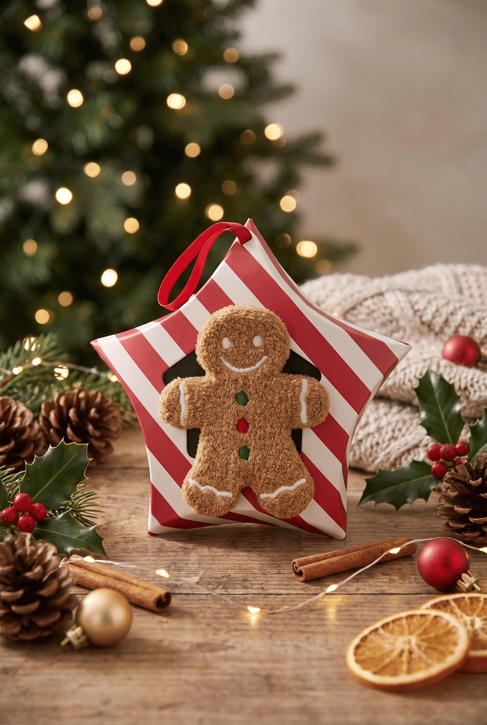 Kadın Ginger Breadman Kutulu Yılbaşı Soket Çorap 
