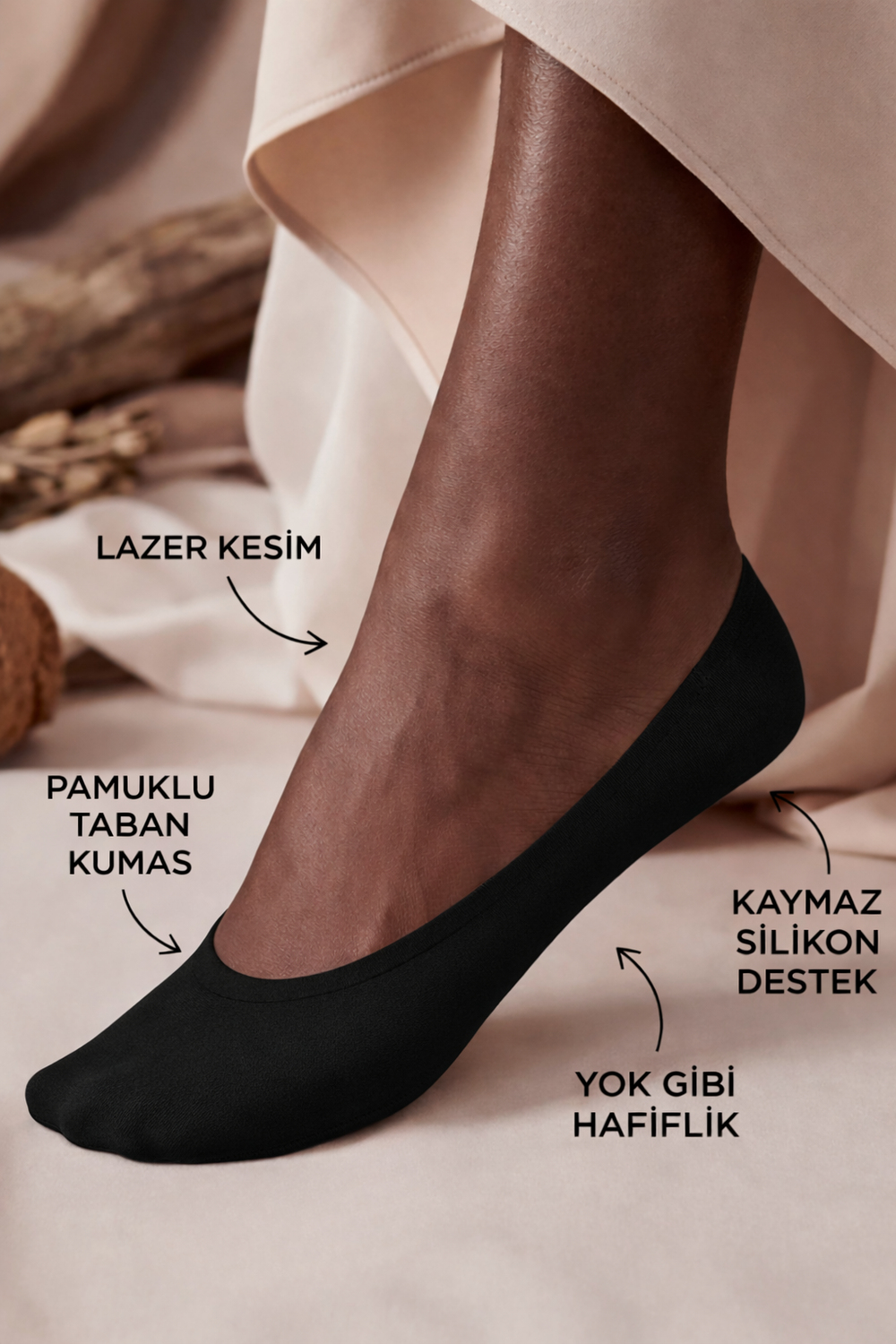 Kadın Görünmez Babet Çorap Siyah