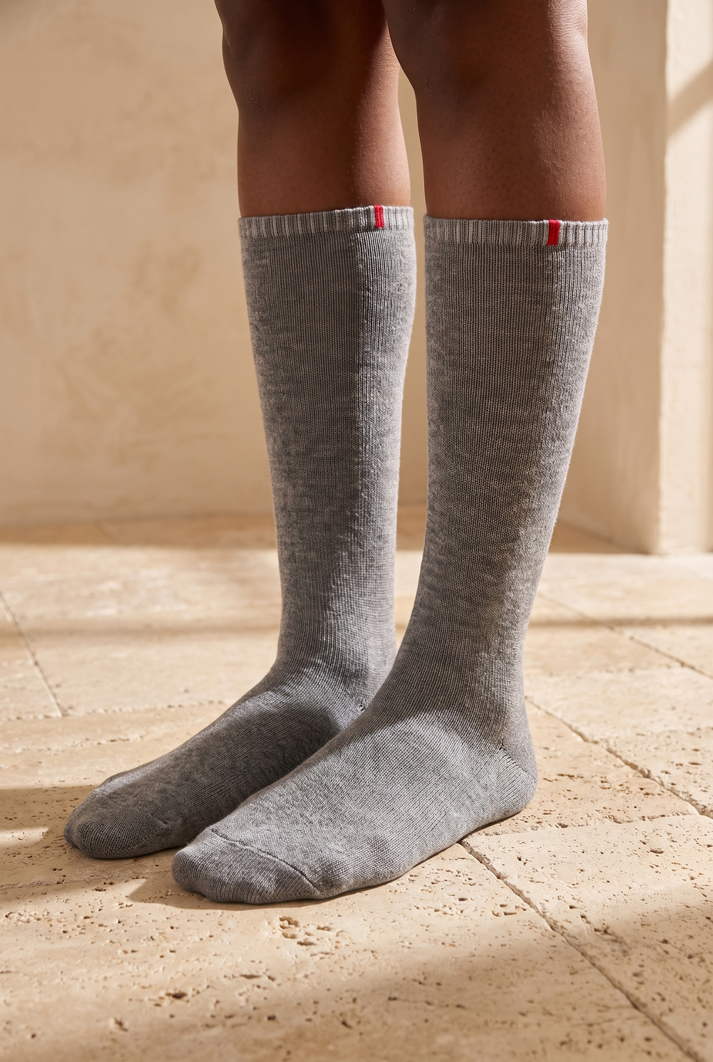 Womens Grimelange Colored Famliy Basic Knee-High Socks