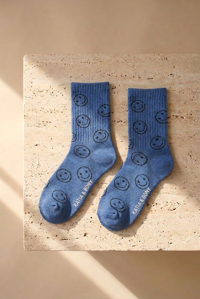 Womens Smiley Face Patterned 3-Pack Socket Socks