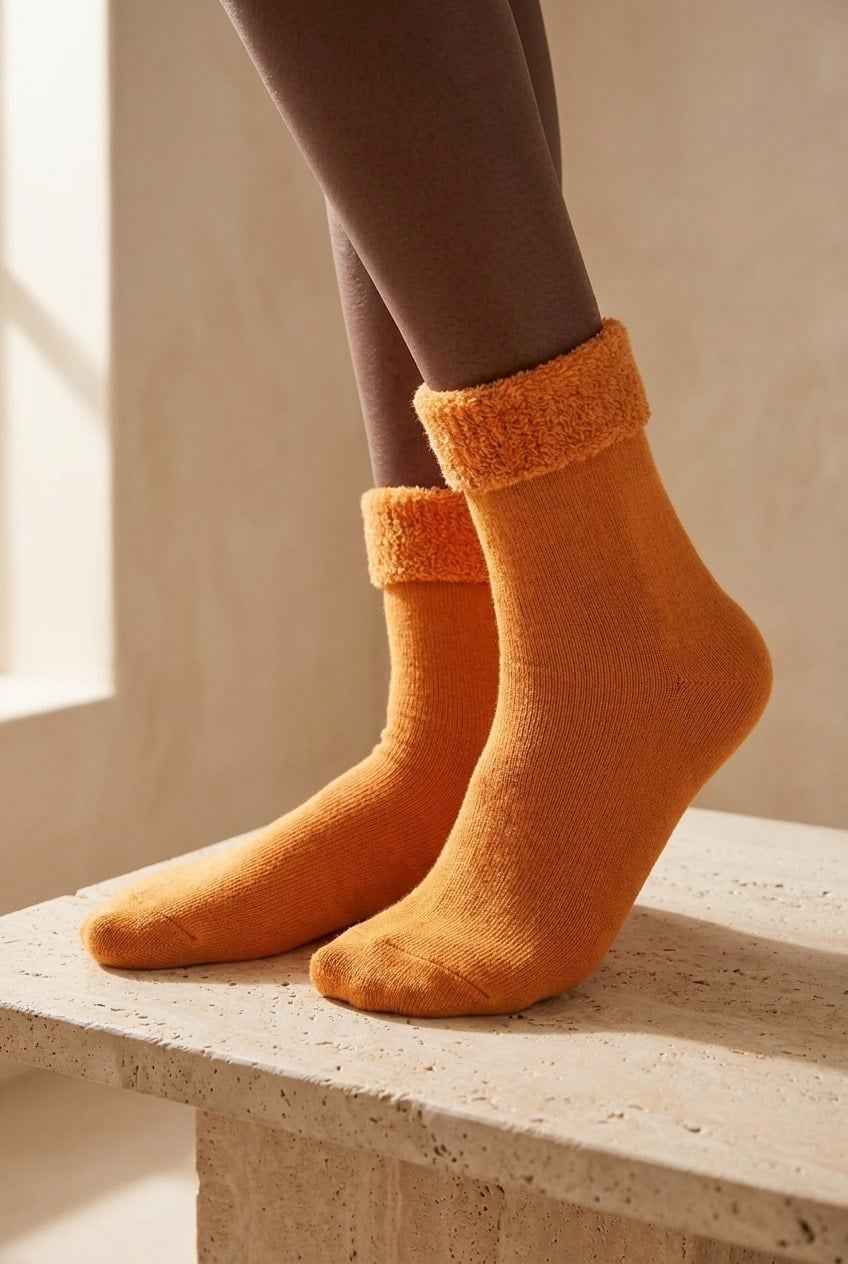 Womens Mustard Colored Terry Ankle Socks