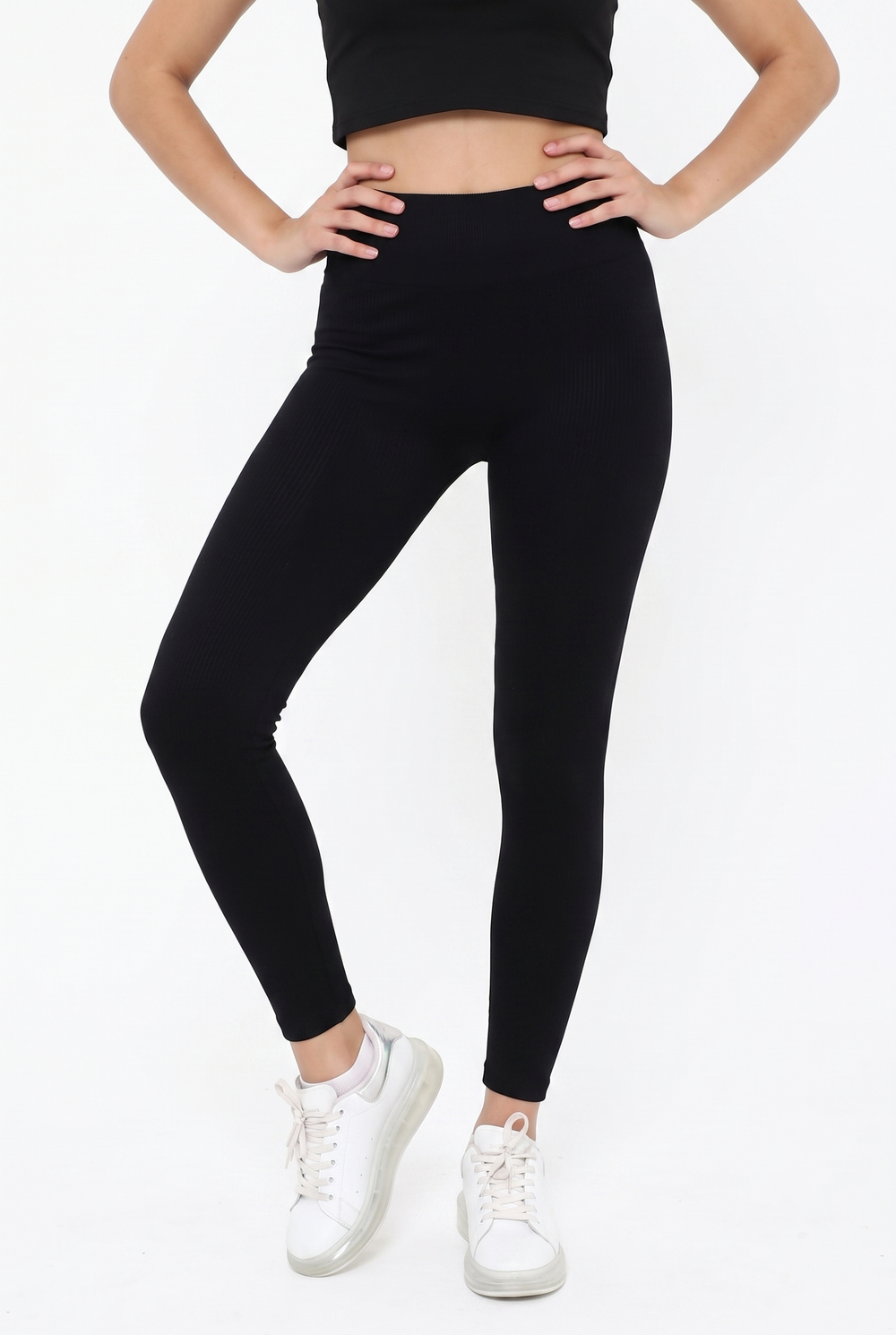 Womens Raised Tights Black