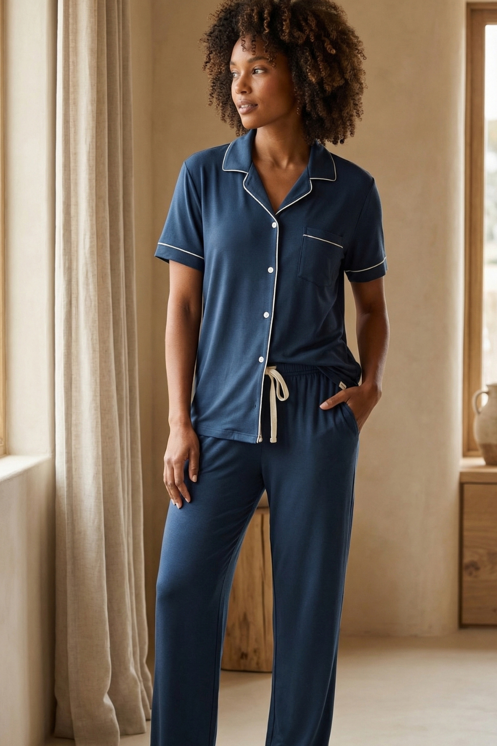 22512W3012 SILVER KADIN PİJAMA TAKIMI Navy