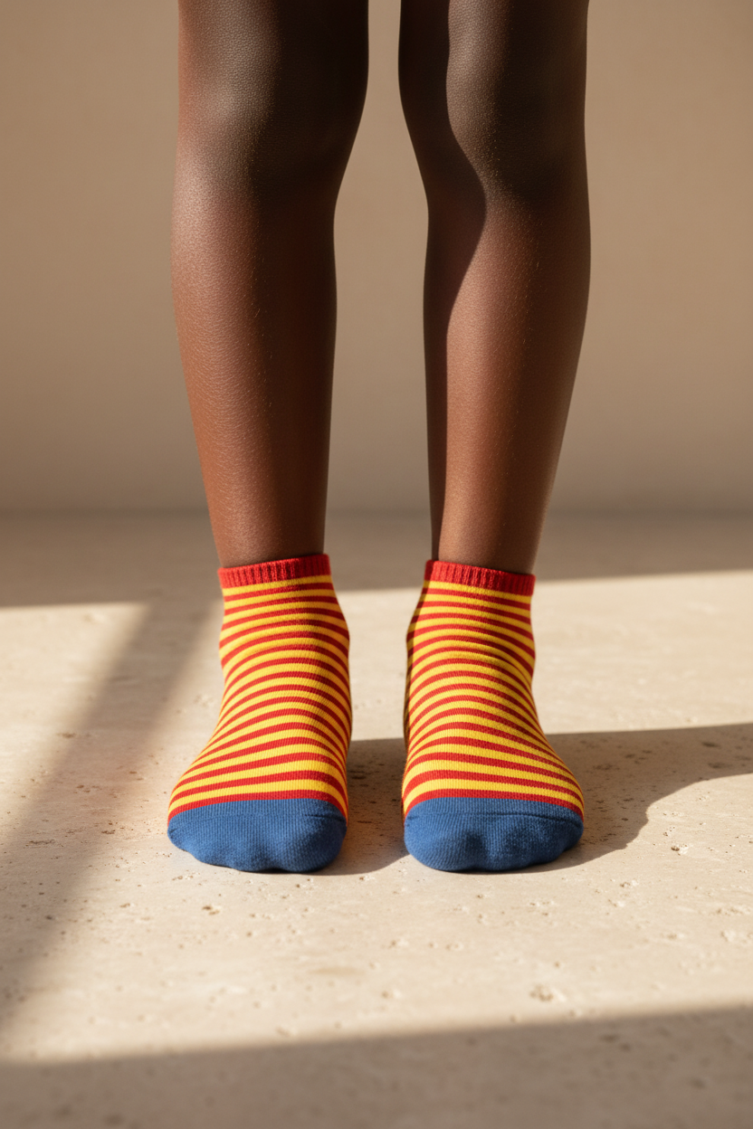Red Stripe Patterned Childrens Socks