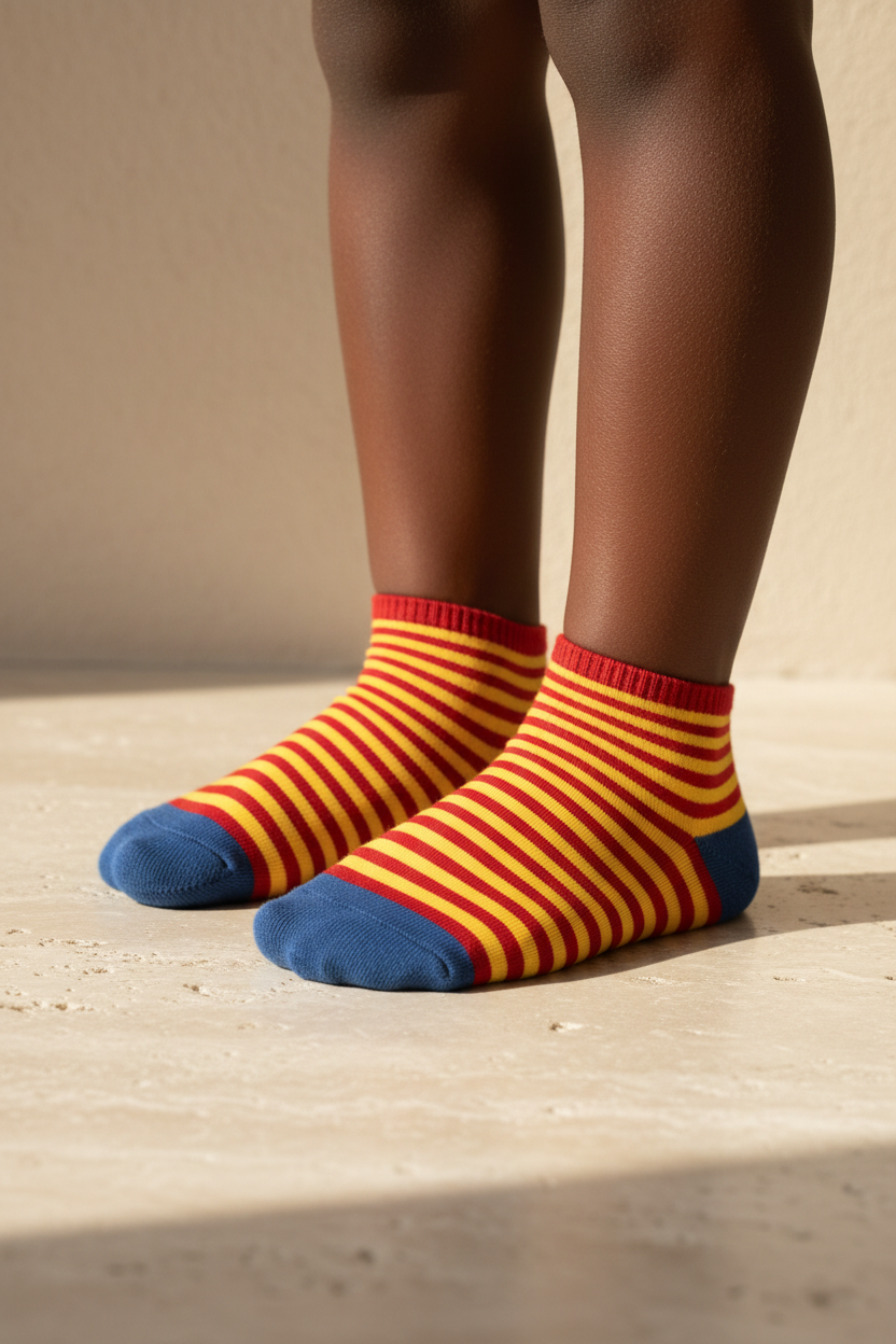 Red Stripe Patterned Childrens Socks