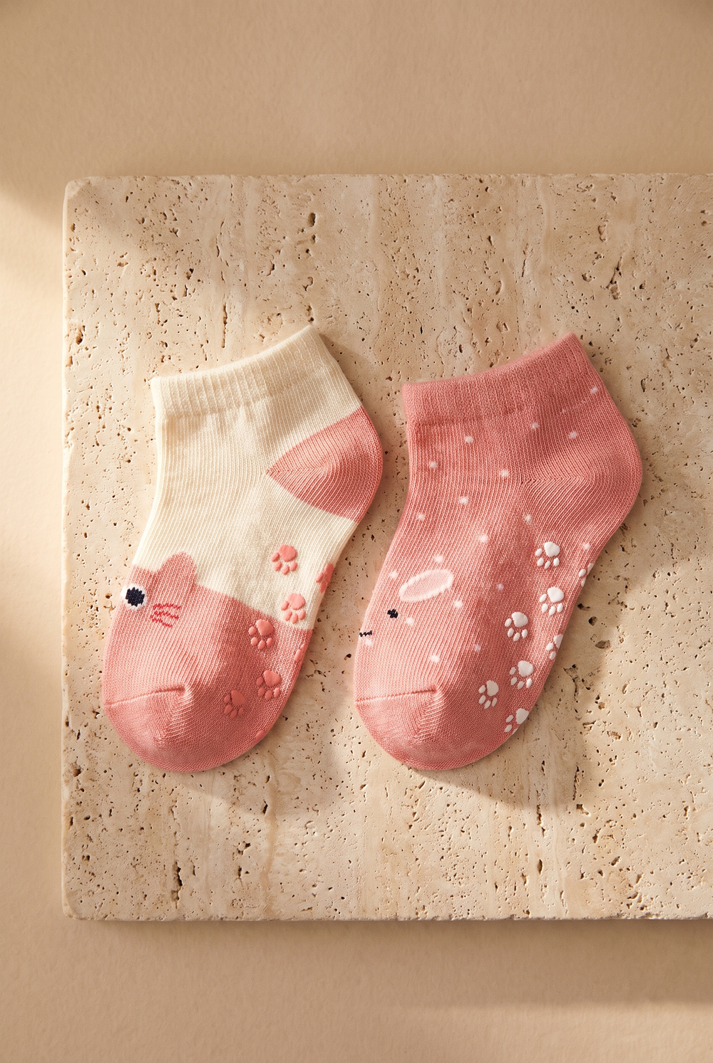 Kız Bebek Hayvan Desenli 2li Step Çorap