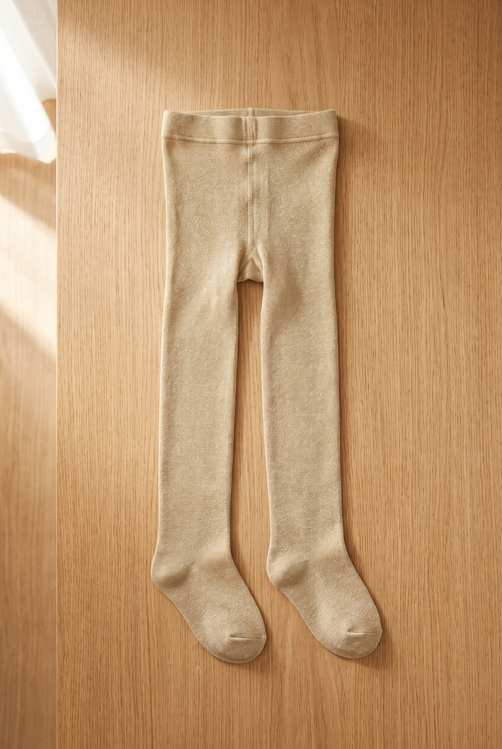 Girls Baby Glitter Tights Ecru