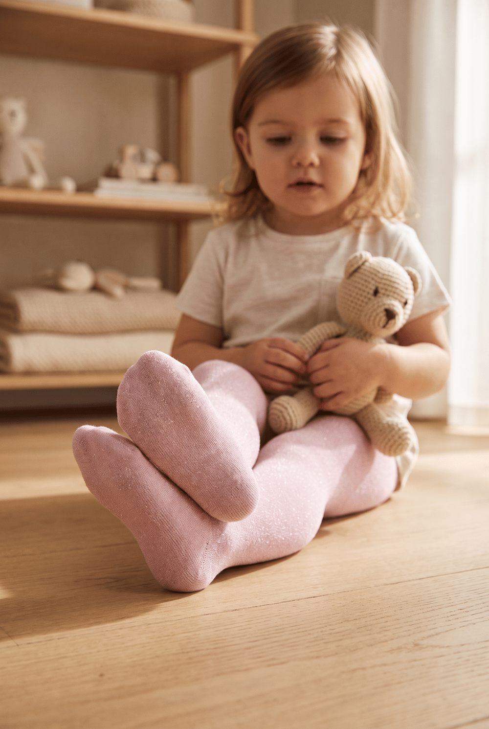 Baby Girl Glitter Tights Pink