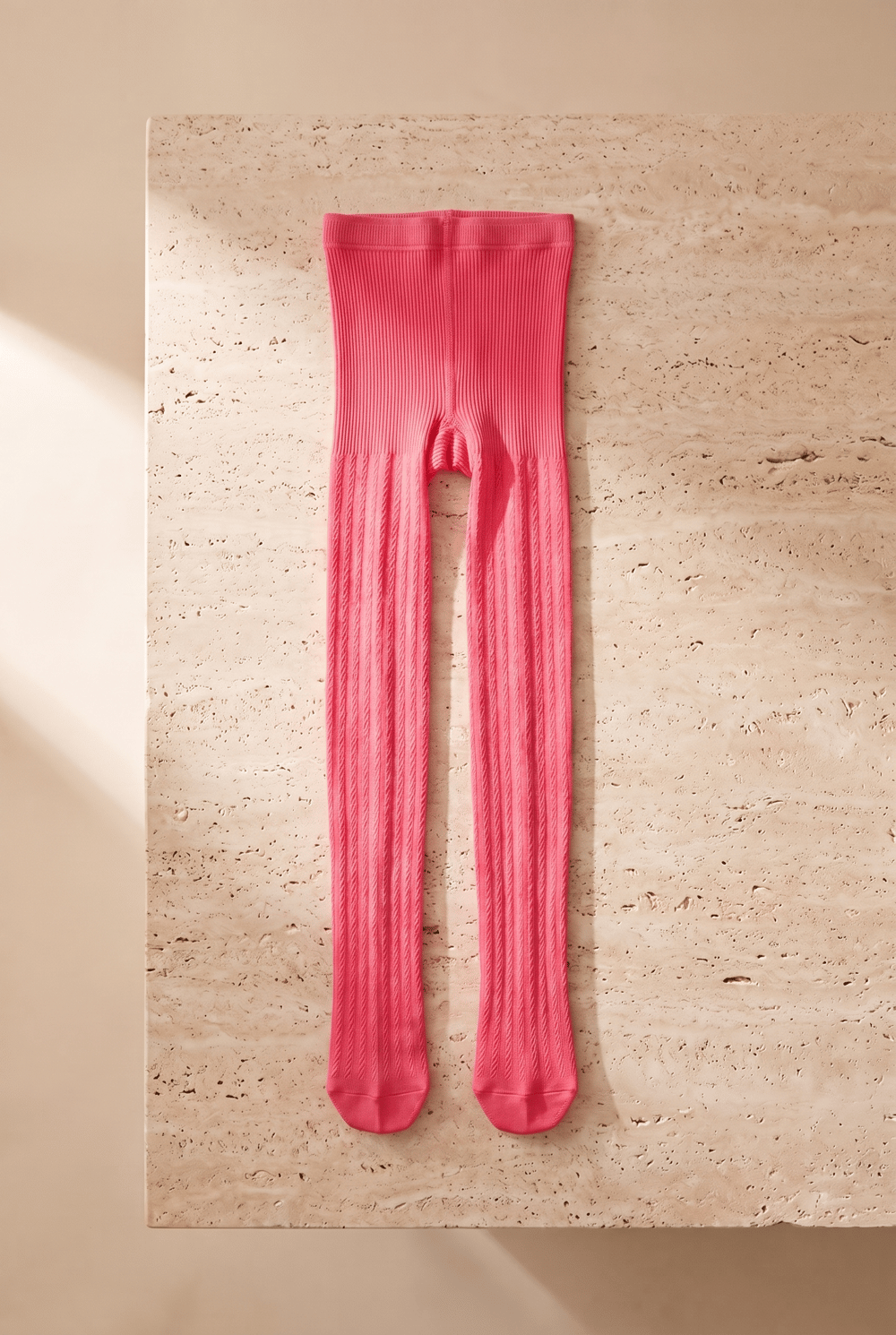 Girls 20 Denier Knitted Pattern Tights Fuchsia