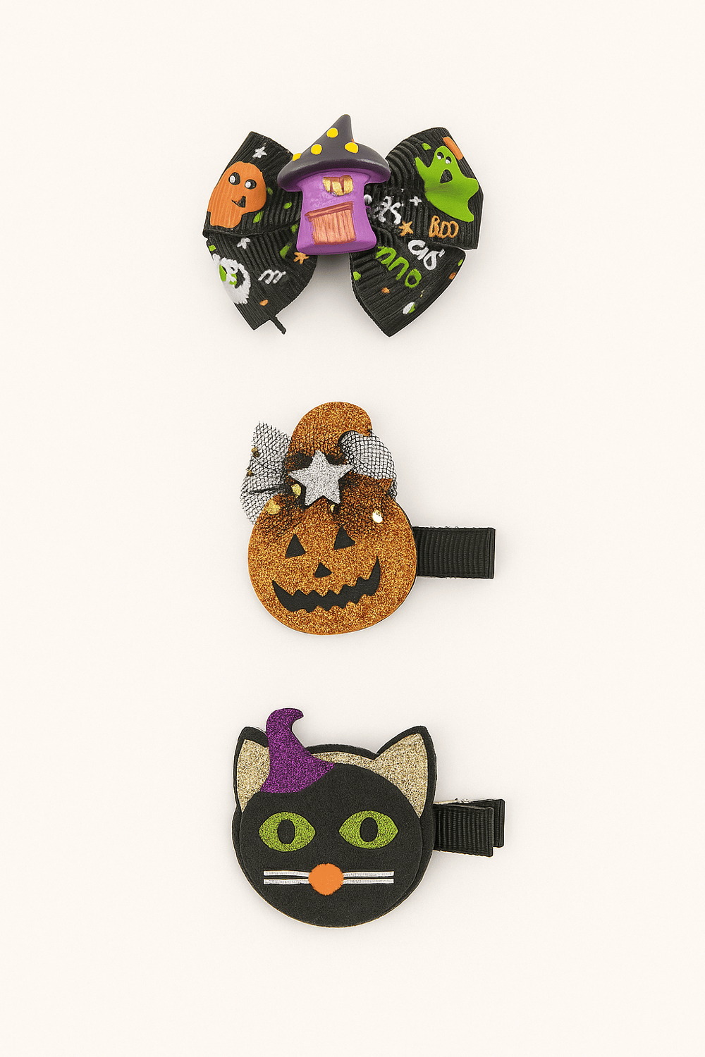 Kız Çocuk 3lü Halloween Toka Seti