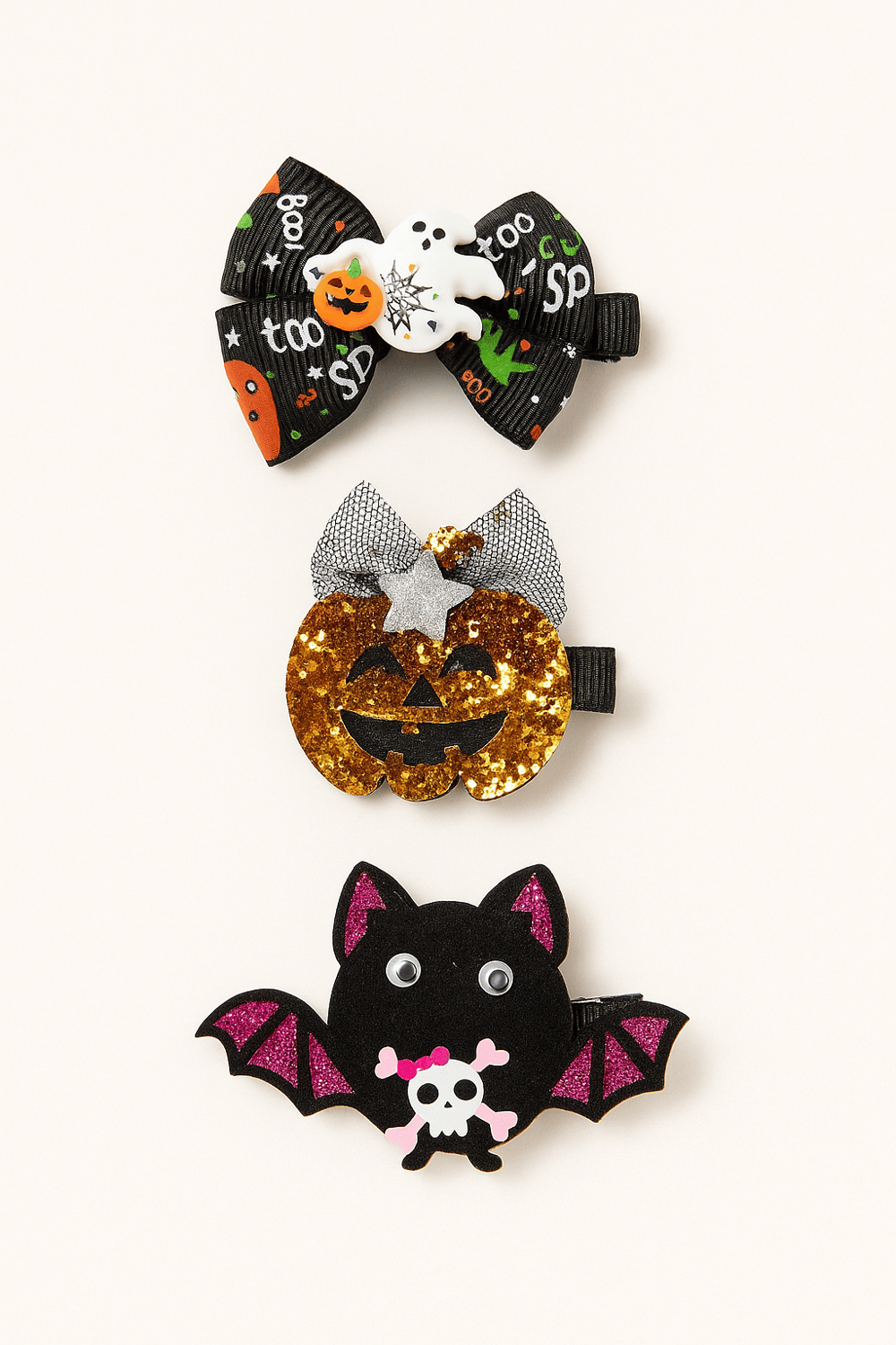 Kız Çocuk 3lü Halloween Toka Seti
