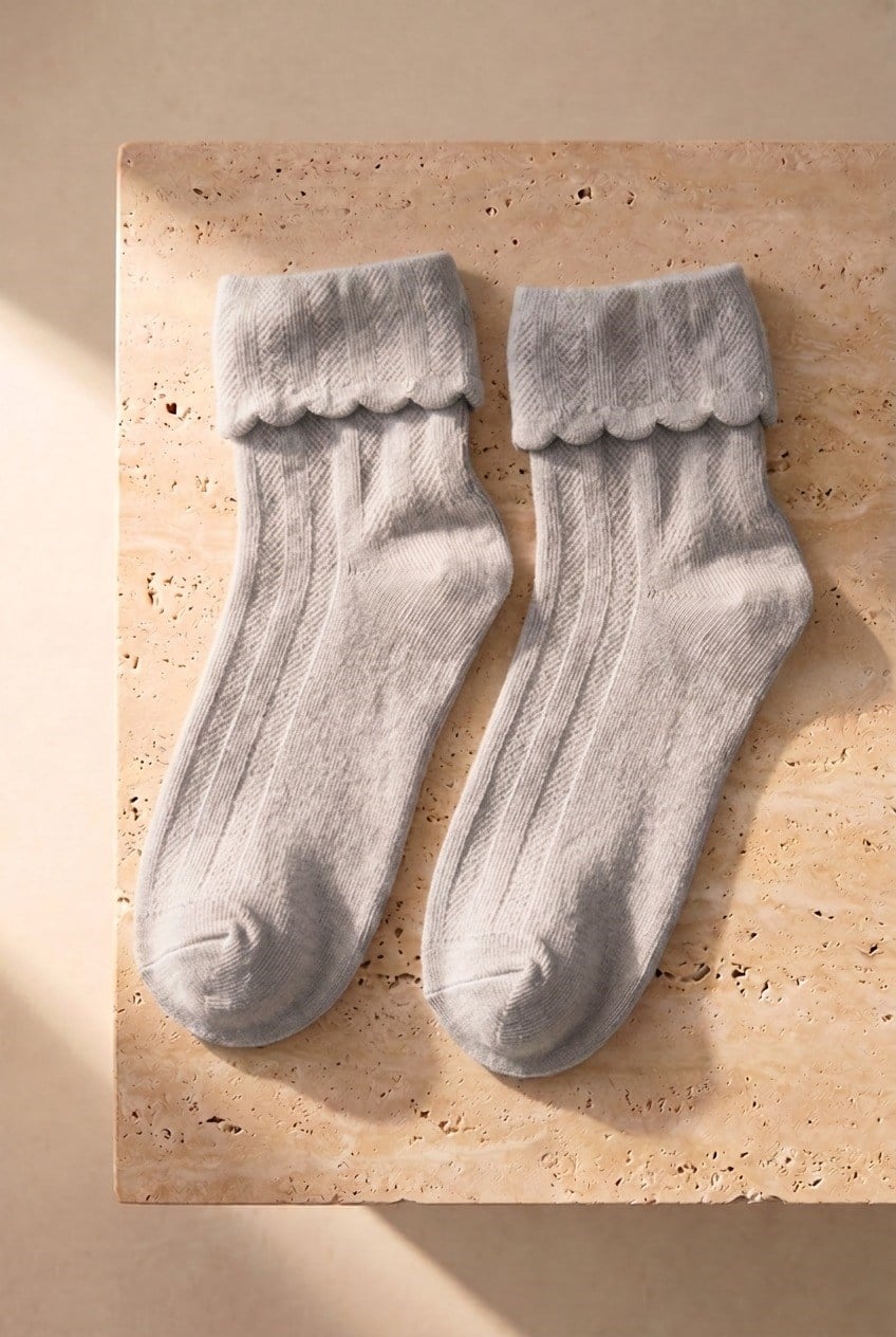 Girls 4-Piece Sock Socks With Ankle Detail
