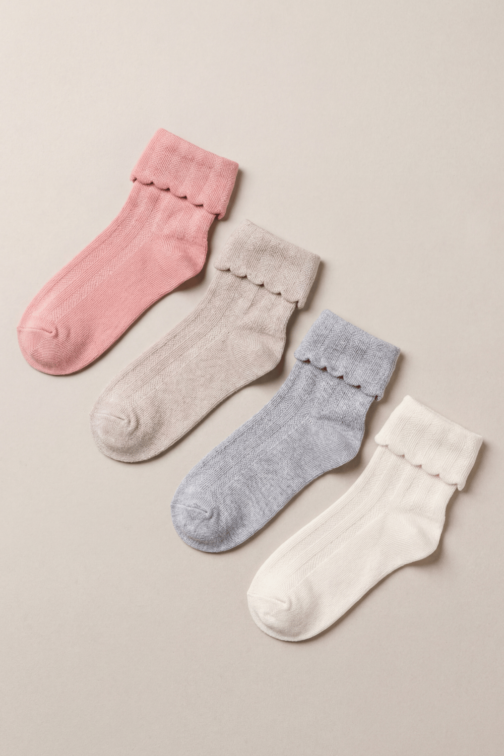 Girls 4-Piece Sock Socks With Ankle Detail