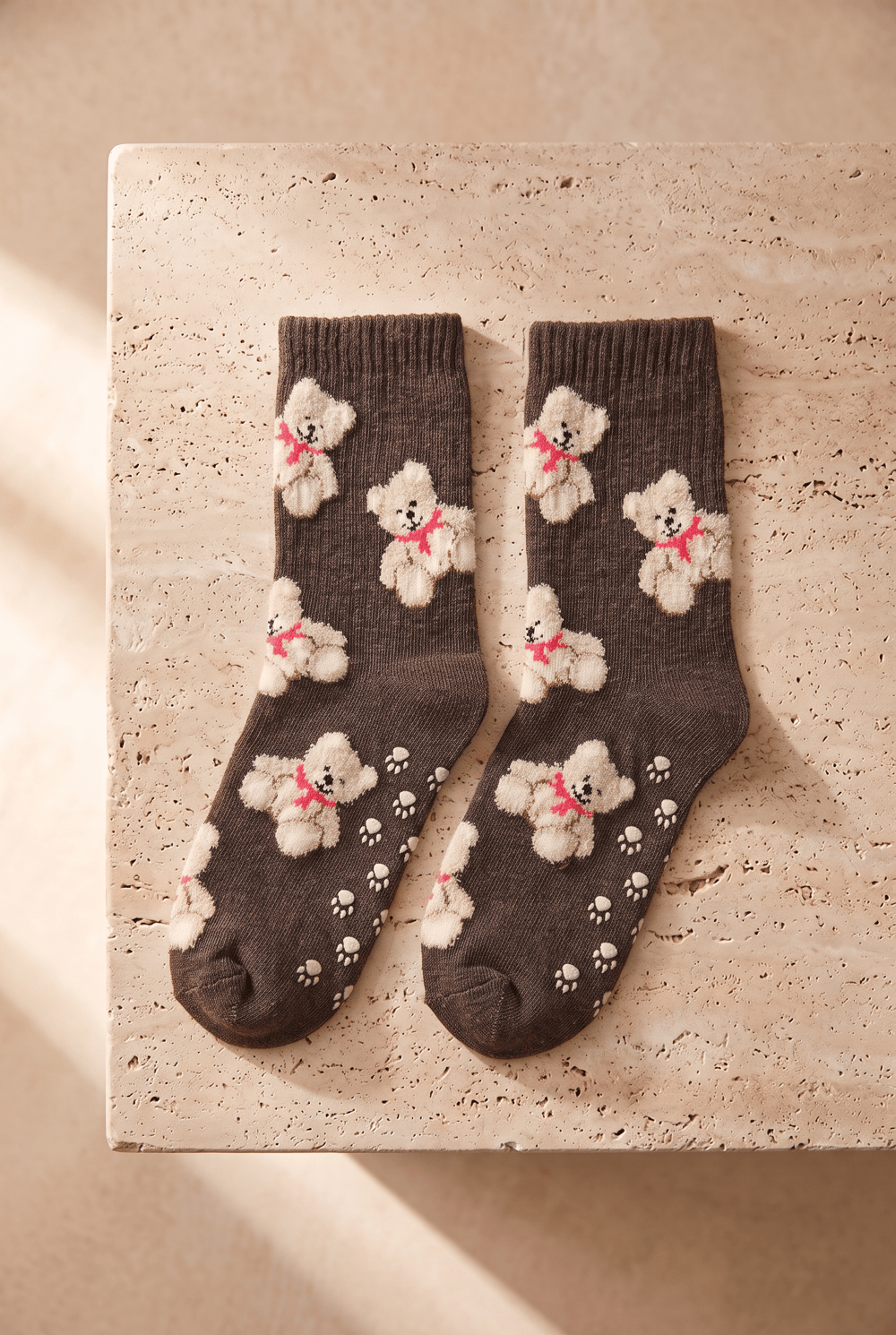 4Pck Teddy Pattern Gırl Socks Socks Patterned