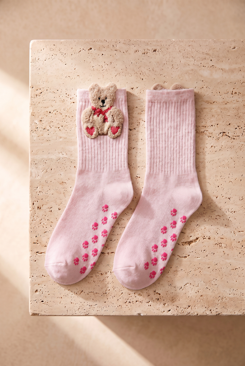4Pck Teddy Pattern Gırl Socks Socks Patterned