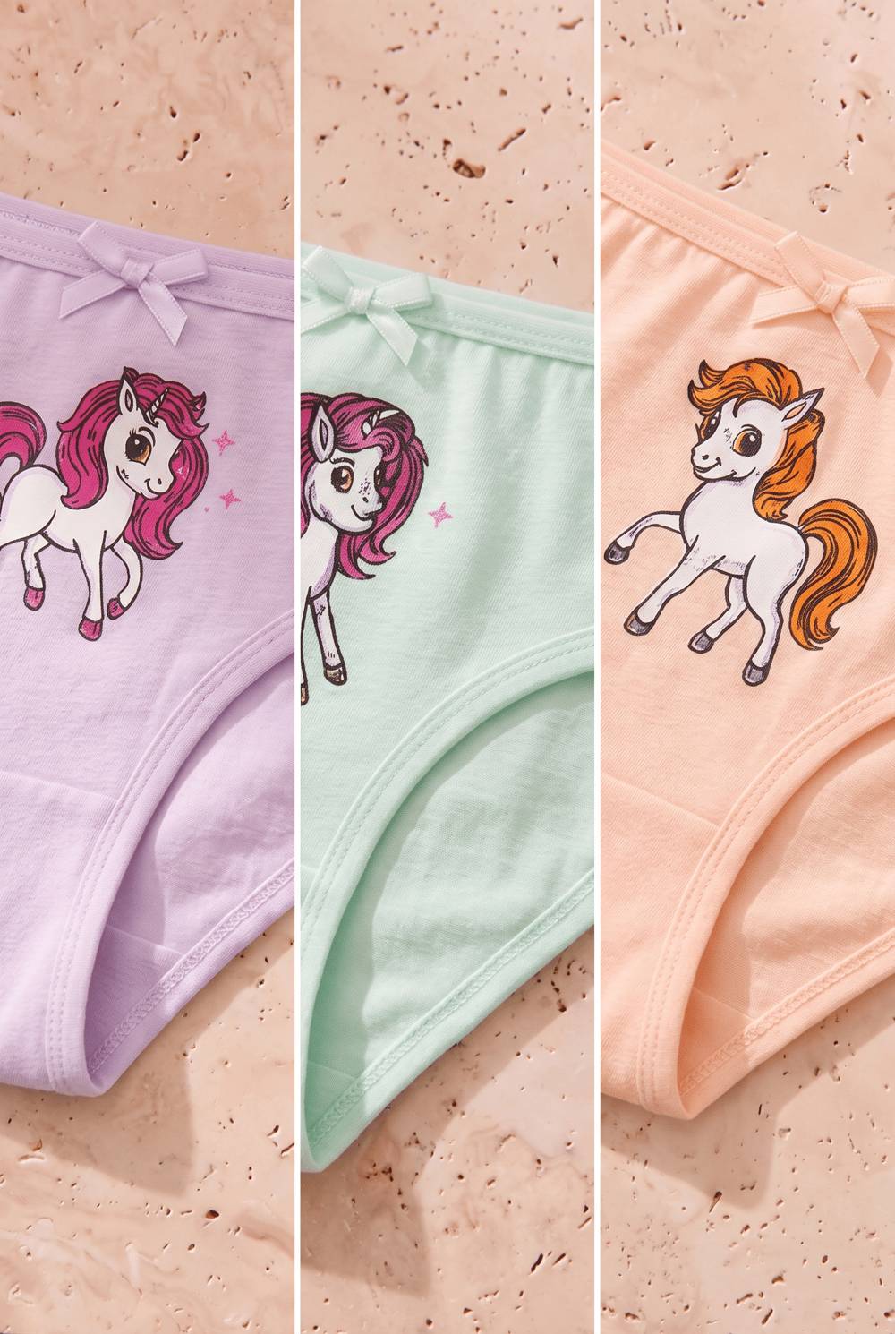5-Pack Multi-Colored Unicorn Patterned Panties for Girls