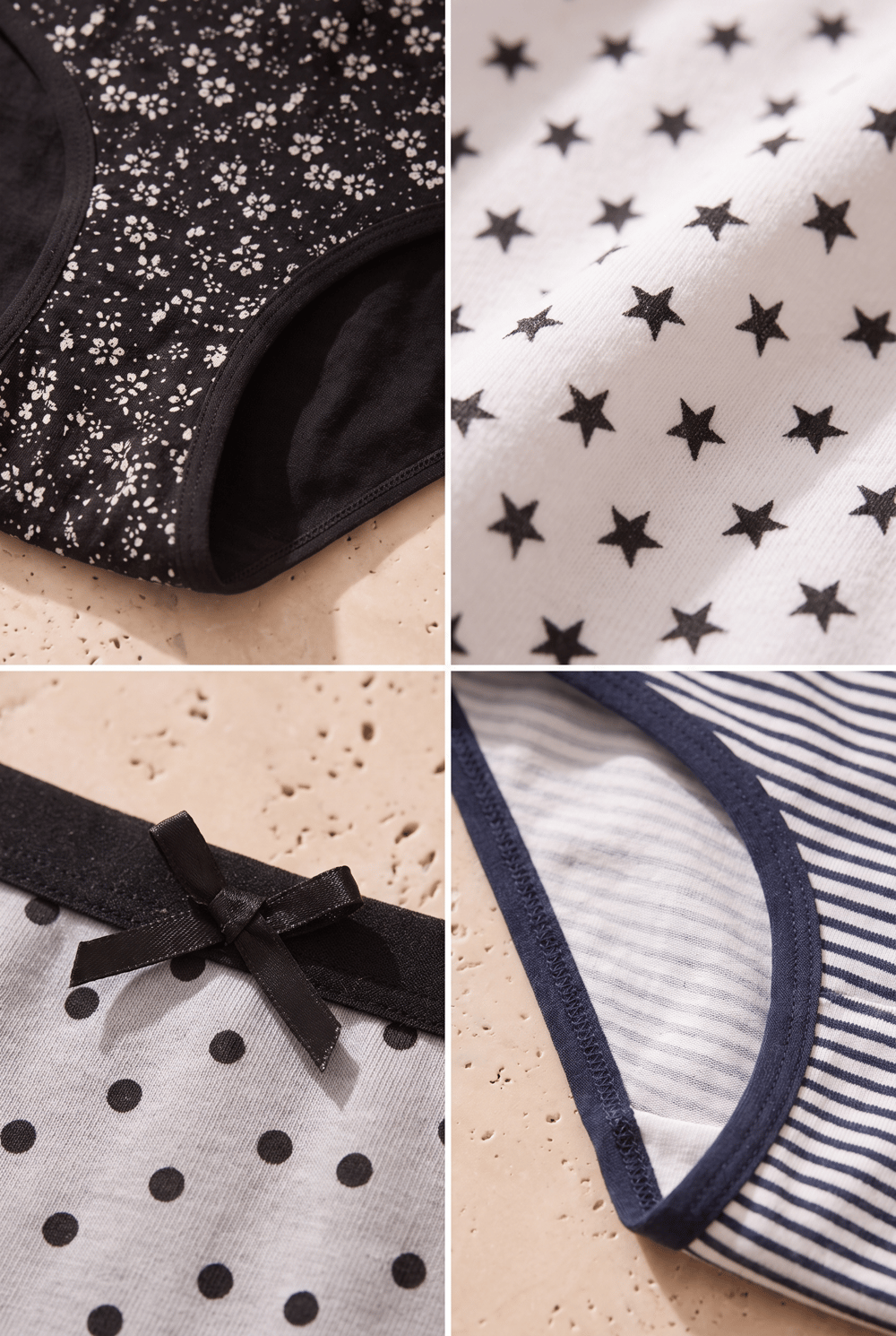 Girls 5-Piece Star Print Panties Multi-Colored