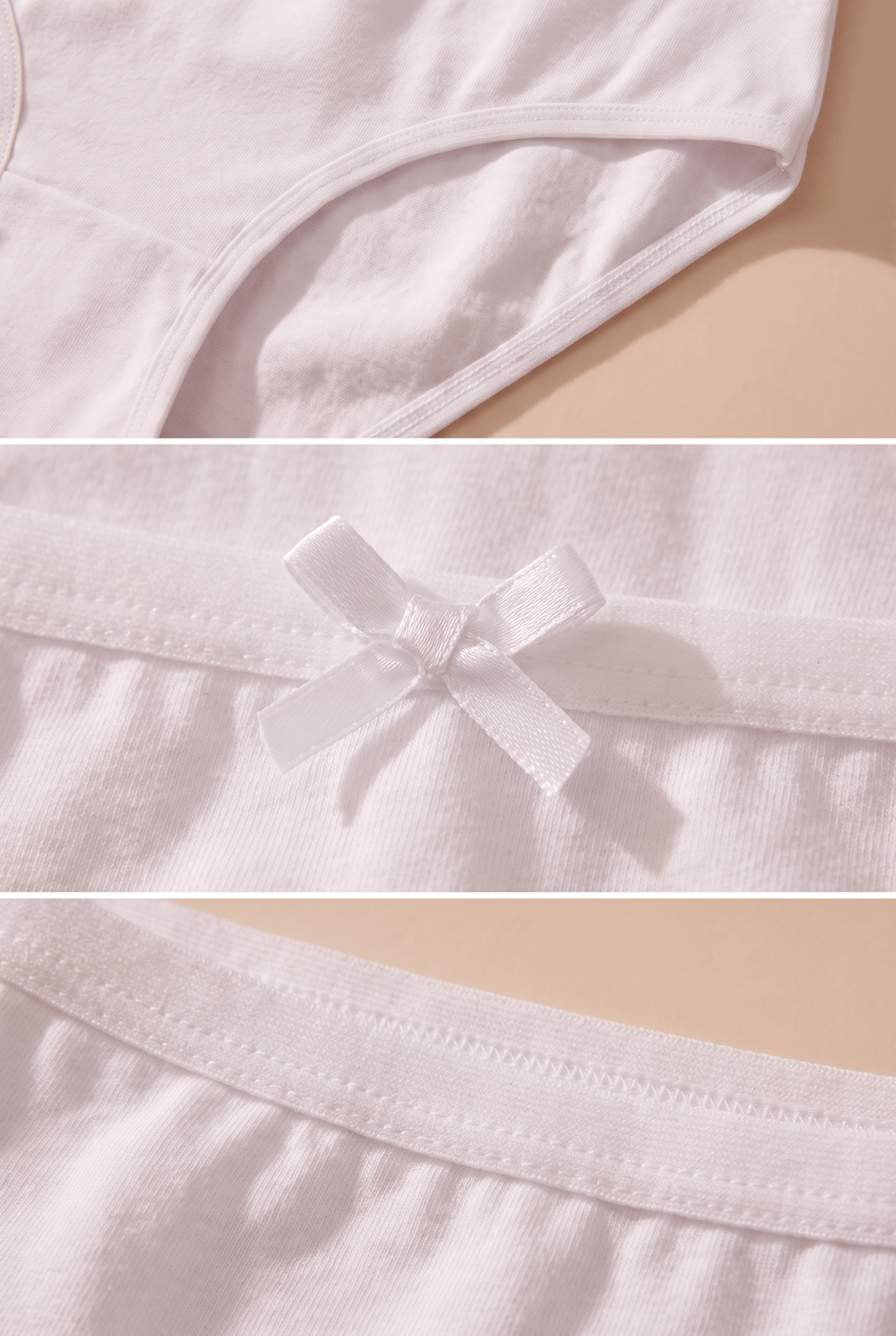 Girls Bow Slip Briefs 5-Pack White