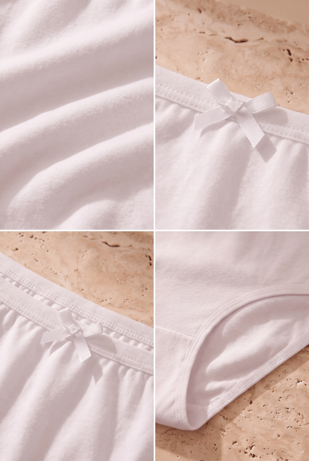 Girls Bow Slip Briefs 5-Pack White