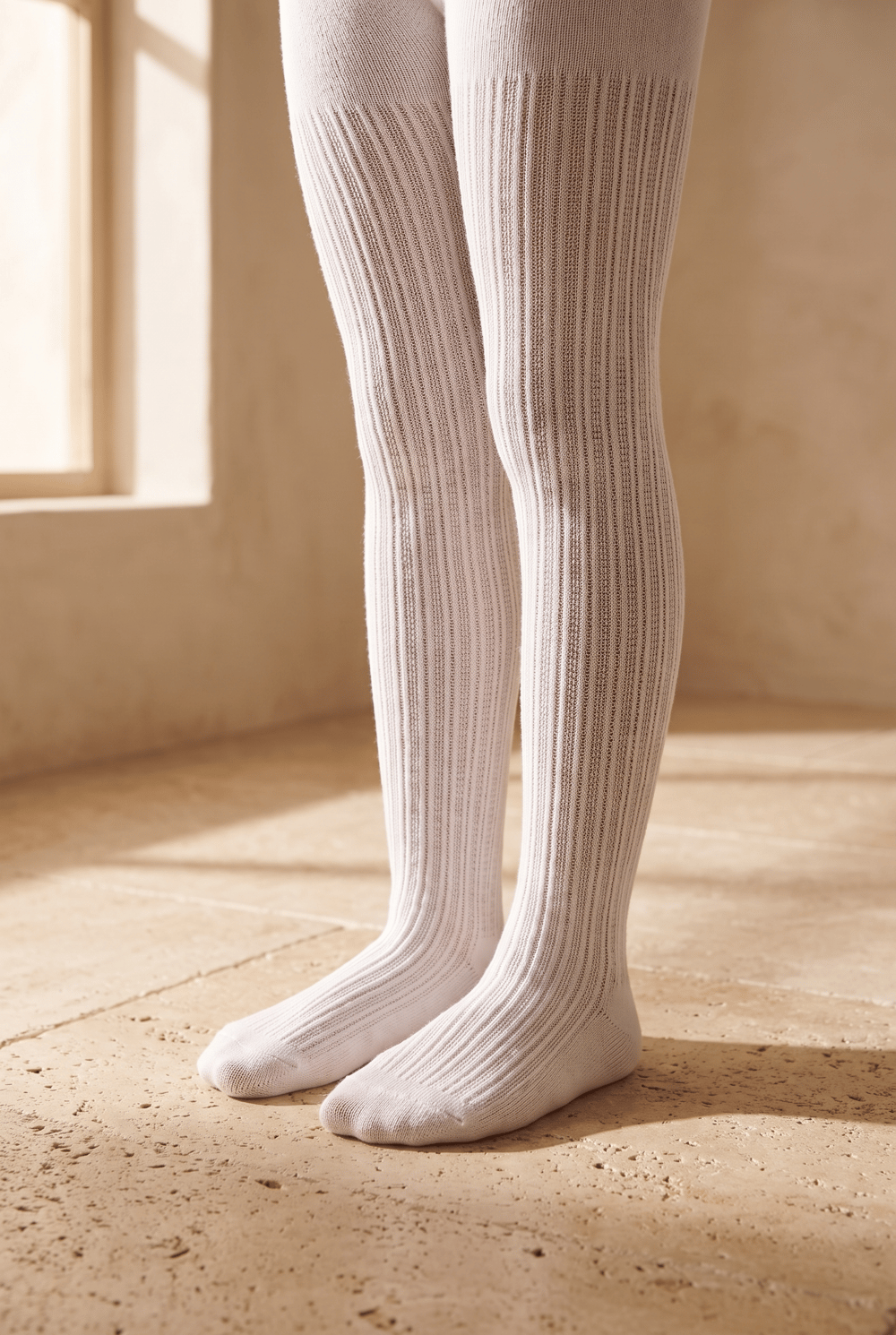 Girls Gray White Colored Patterned 2-Piece Pantyhose